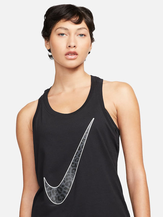 Spring One Hook Γυναικεία Μπλούζα Βαμβακερή Αμάνικη Animal Print Μαύρη