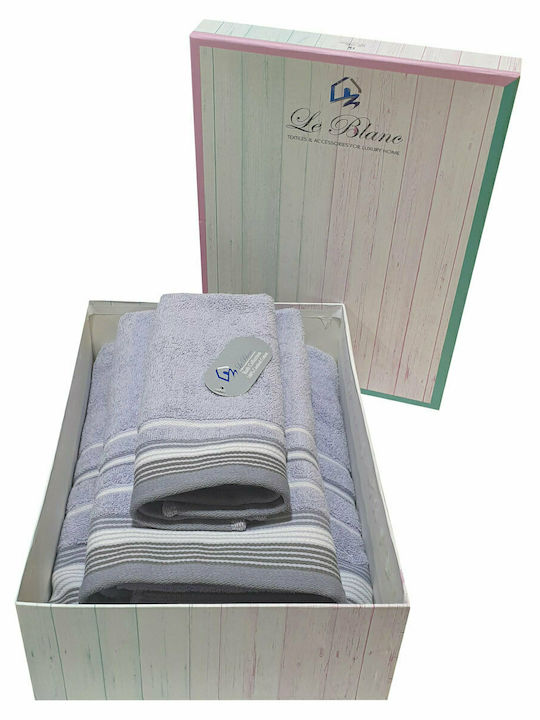 Le Blanc Bath Towel Satin Stripe 70x140cm Levanda Weight 500gr/m²