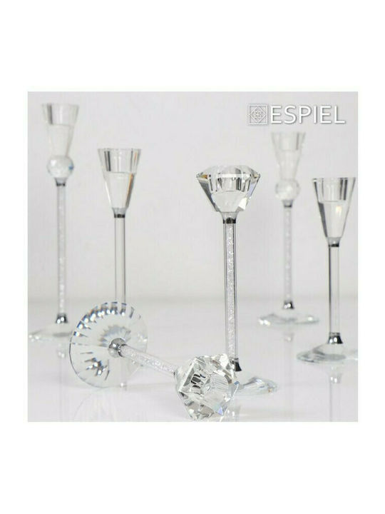 Espiel Kerzenhalter Kristall Transparent Mit Strass 26cm 1Stück