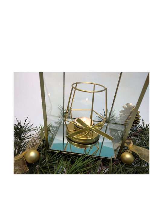 Faitakis Pack Kerzenhalter geeignet für Teelichter Metall Gold 12x12x16cm 1Stück