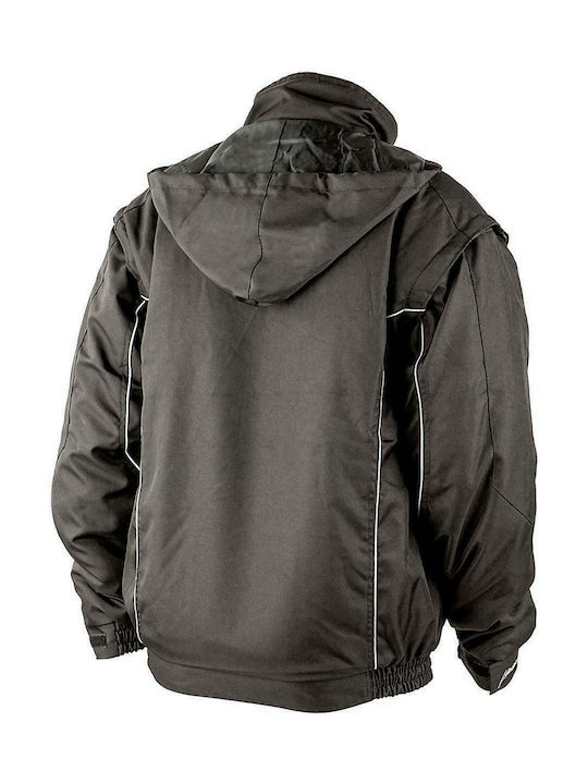 Albatros Arbeitsjacke mit Kapuze Schwarz