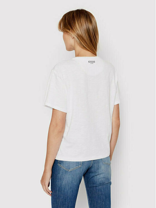 Guess Femeie Crop Tricou Alb