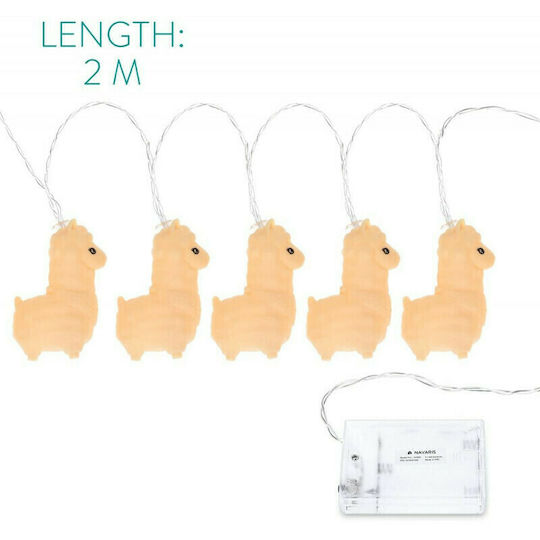 Navaris Παιδική Φωτιστική Γιρλάντα Led Πλαστικό Alpaca Fairy Cream