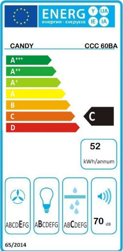Candy CCC 60BA Chimney Vent Hood 60cm Beige