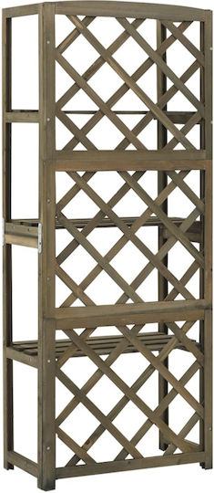 vidaXL Pflanzenständer Holz Grau mit Gitter 55cmx30cmx140cmcm.