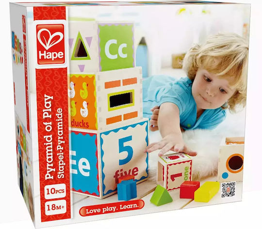 Hape Jucărie de Stivuire Piramida Bucuriei pentru 18++ Luni