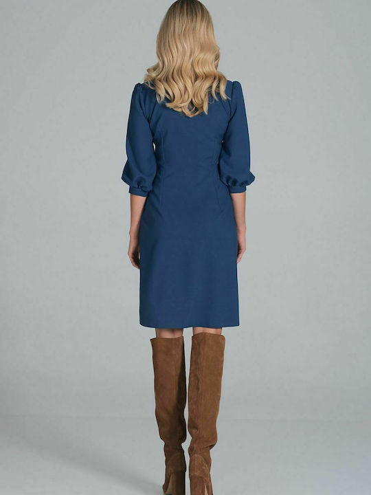 Figl Midi Shirt Dress Dress 3/4 Sleeve Blue