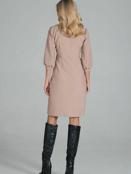 Figl Midi Shirt Dress Dress 3/4 Sleeve Dusty Pink