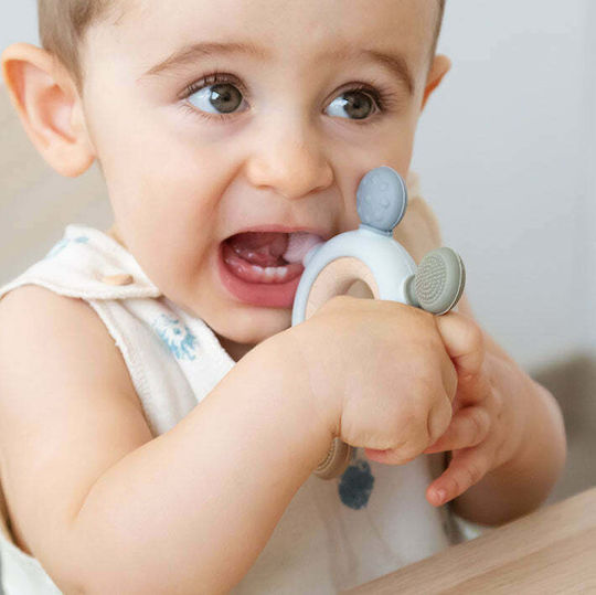 Kiokids Ecofriendly Beißringe & Zahnen Linderung Rassel aus Silikon für 3 m+
