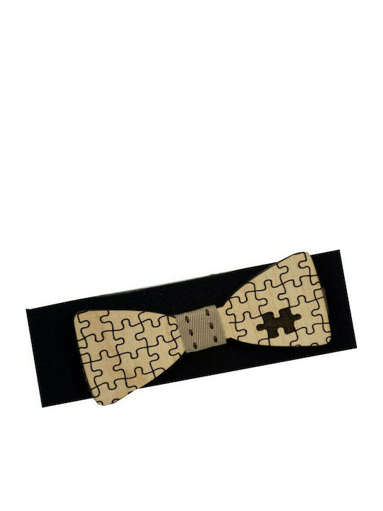 Papillon Kids Kids Wooden Bow Tie Beige