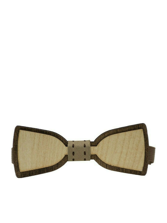 Papillon Kids Children's Bow Tie Kids' Wooden Bow Tie Beige