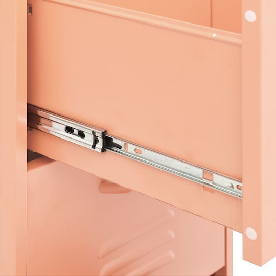 Metallische Büroaufbewahrungsschublade Rosa 42,5x35x101,5cm