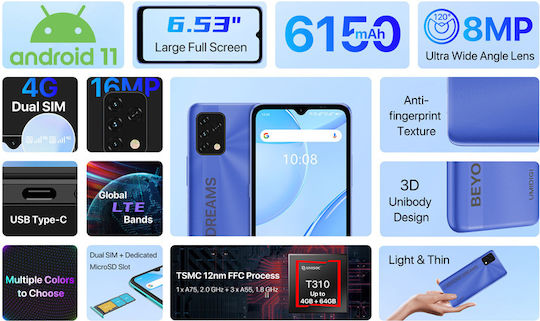 UmiDigi Power 5S Dual SIM (4GB/64GB) Sapphire Blue