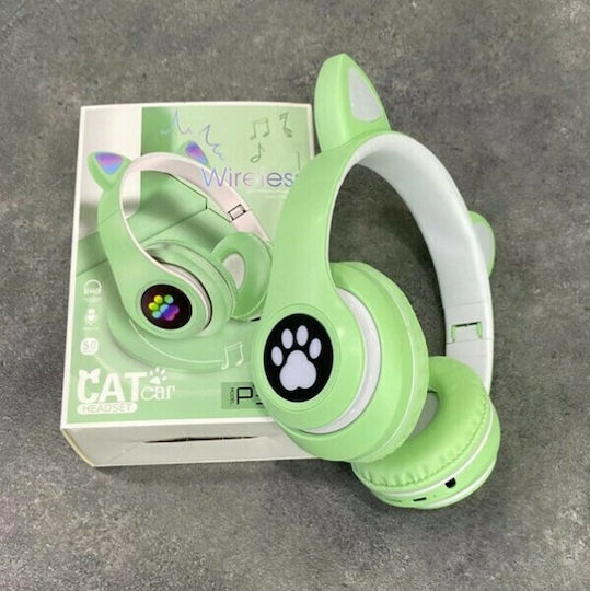 Cat P33M Ασύρματα / Ενσύρματα Παιδικά On Ear Ακουστικά με 10 ώρες Λειτουργίας Πράσινα