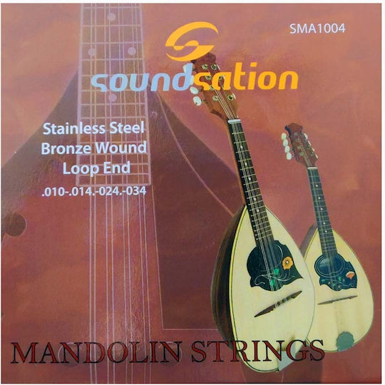Soundsation Σετ Stainless Steel Χορδών 10 - 34" για Μαντολίνο Mandolin String Set Light