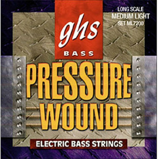 GHS Strings Pressurewound Σετ Χορδών Nickel Wound Μπάσου 44 - 106" Medium