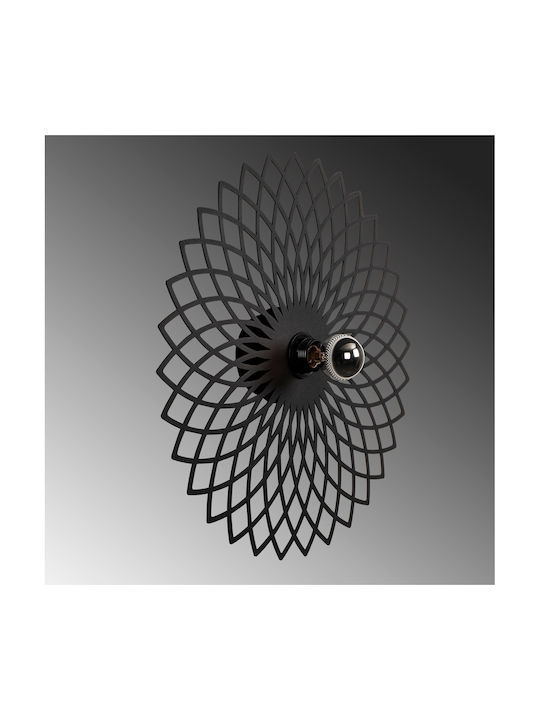 Modern Lamp Wall with Socket E27 Black 50x50x12cm