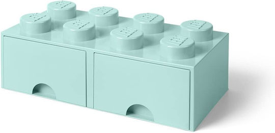 LEGO Children's Storage Box made of Plastic 8 Knobs Turquoise 50x25x17cm 1pcs