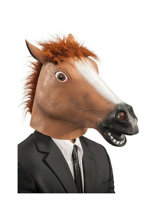 Carnival Mask Full Face Latex Brown Horse