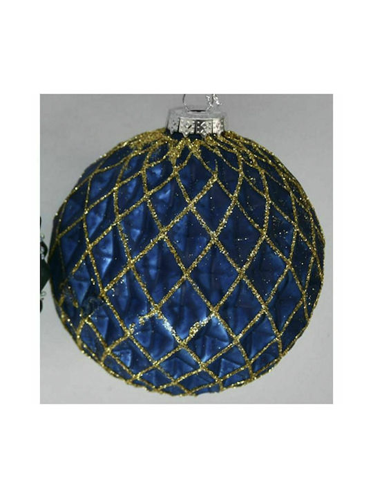 Iliadis Christmas Glass Ball Ornament Blue 8x8cm 6pcs