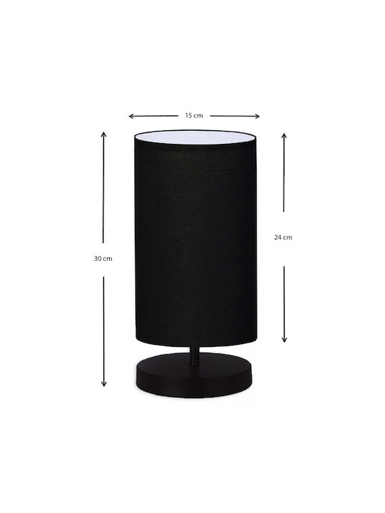 Megapap Winkler Wood Table Lamp for Socket E14 with Black Shade and Base