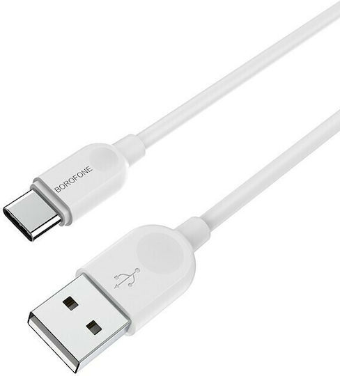 Borofone BX14 USB 2.0 Cable USB-C male - USB-A Λευκό 3m