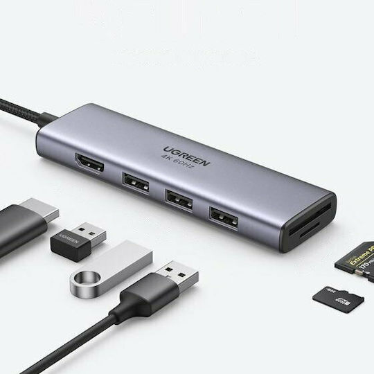 Ugreen CM511 USB-C Docking Station mit HDMI 4K Silber