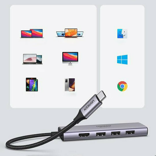 Ugreen CM511 USB-C Docking Station mit HDMI 4K Silber