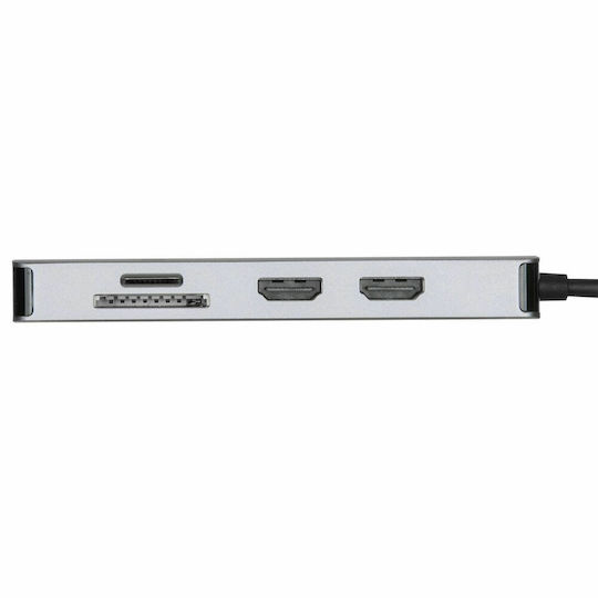 Targus USB-C Докинг станция с HDMI 4K PD Етърнет и свързване 2 монитора Сив (DOCK423EU)