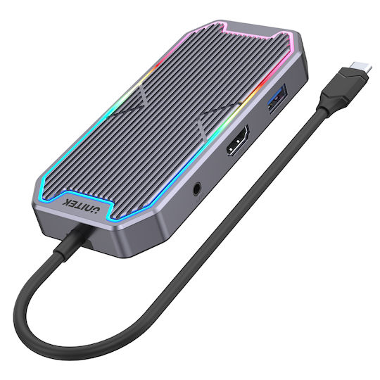 Unitek USB-C Docking Station with HDMI 4K PD Ethernet Gray (D1029A)