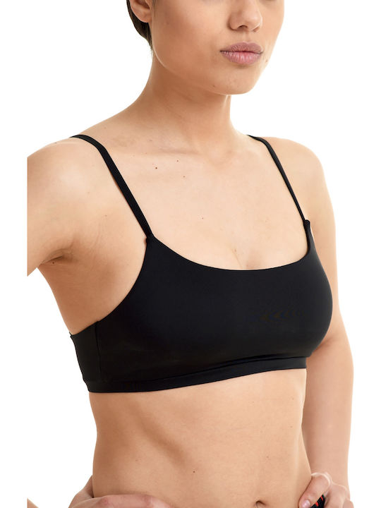 Sports Bra Bikini Top with Adjustable Straps Black