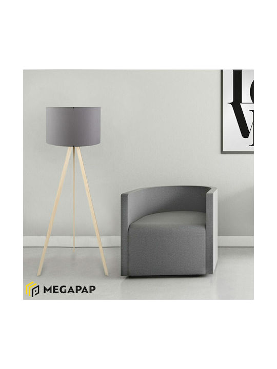 Megapap Rosling Lampă de podea Î140xL38cm. cu Soclu pentru Bec E27 Gri