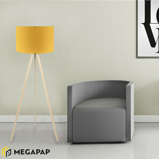 Megapap Rosling Lampa de podea Î140xL38cm. cu Soclu pentru Bec E27 Galben