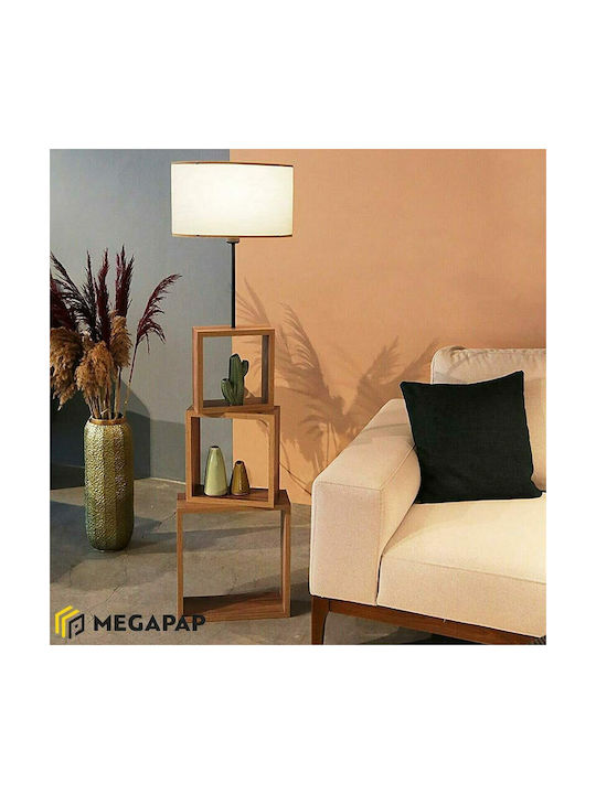 Megapap Claude Stehlampe H140xB37cm. mit Fassung für Lampe E27 Beige