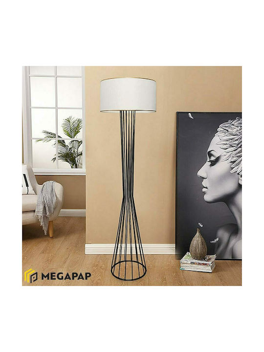Megapap Faraday Stehlampe H155xB38cm. mit Fassung für Lampe E14 Weiß