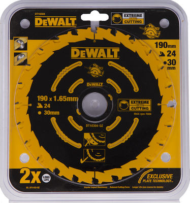 Dewalt DT10304 Δίσκος Κοπής Ξύλου 190mm με 24 Δόντια