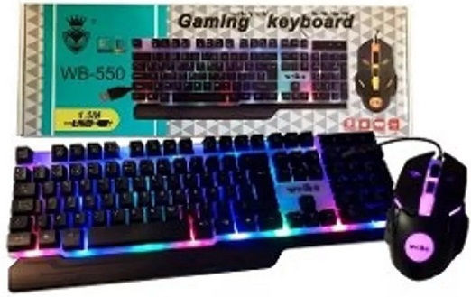 Weibo WB-550 Клавиатура и мишка комплект Гейминг Клавиатури с RGB осветление и мишка Английски (САЩ)