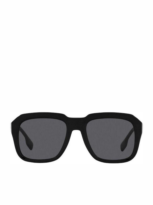 Burberry Men's Sunglasses with Black Horn-Rimmed Frame and Grey Lenses BE4350 387887