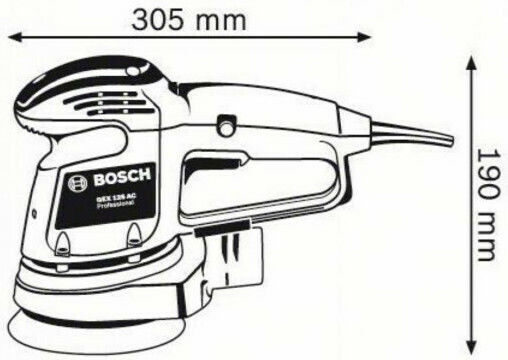 Bosch GEX 125 AC Professional Electric Eccentric Sander 125mm Electric 340W with Speed Control and with Suction System 0601372480 0601372565