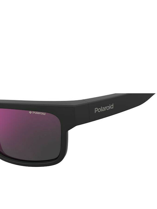 Polaroid Men's Sunglasses with Black Plastic Frame and Purple Polarized Mirror Lens PLD7031/S 5F3/AI