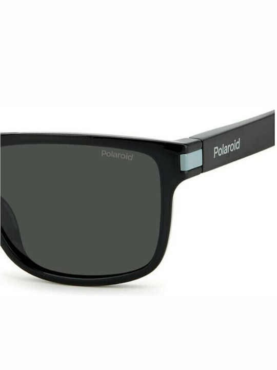 Polaroid Herren Sonnenbrille mit Schwarz Kunststoff Gestell und Schwarz Polarisiert Linse PLD2123/S 08A/M9