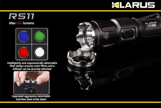 Klarus Rechargeable Flashlight LED IPX8 with Maximum Brightness 620lm