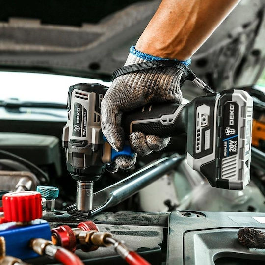 Deko Brushless Impact Wrench Battery 20V 1x2Ah with Socket 1/2"