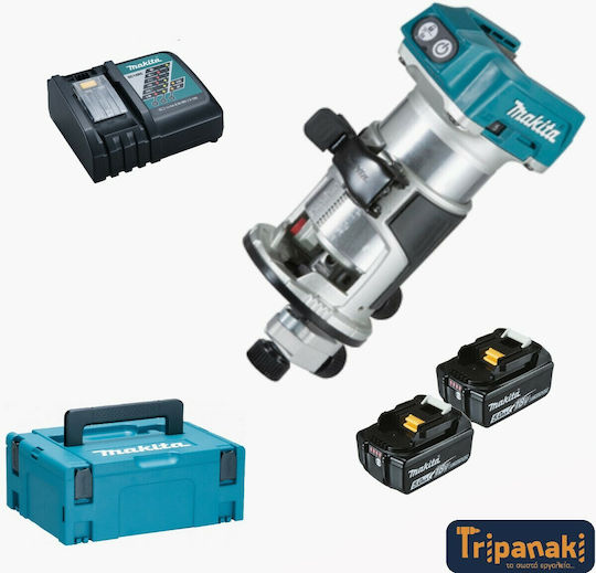 Makita DRT50RTJ Trimmfräse 18V Bürstenlos 2x5Ah mit Geschwindigkeitsregelung