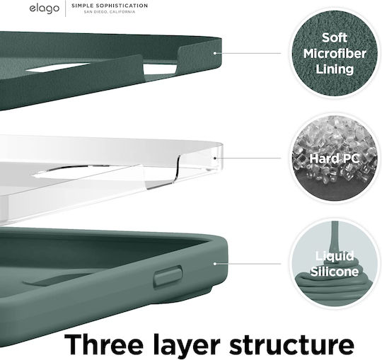 Elago Soft Back Cover Silicon 0.2mm Midnight Green (iPhone 13 Pro Max)