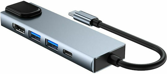 Tech-Protect V3-HUB v3 Hub 3 Porturi USB 3.0 cu Conectare USB-C Gri