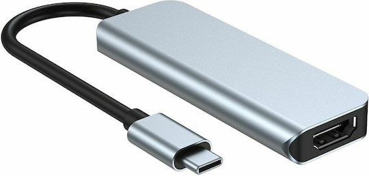 Tech-Protect V2-HUB v2 Hub USB 3.0 cu 3 Porturi cu Conectare USB-C Gri