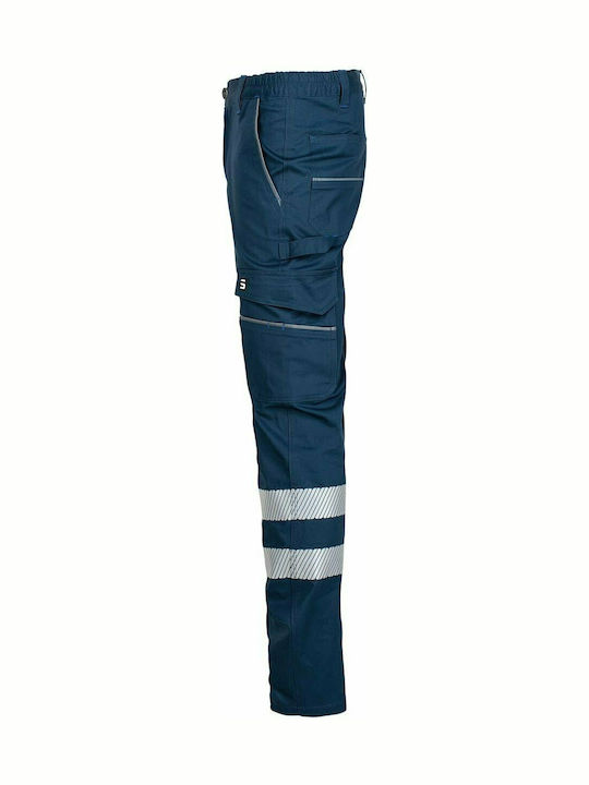 STOP Falcon Reflect Slim Stretch Reflectorizant Pantaloni de Lucru Albastru marin