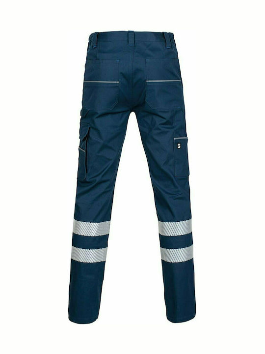 STOP Falcon Reflect Slim Stretch Reflectorizant Pantaloni de Lucru Albastru marin