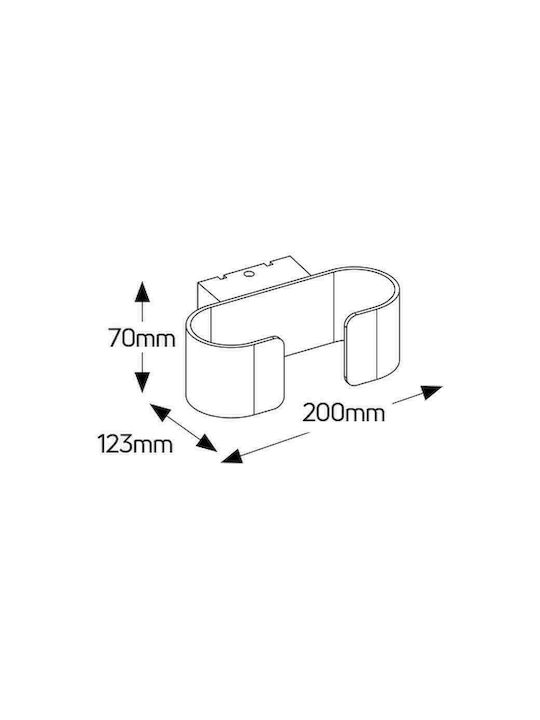 Geyer Стенен Външен Плафон LED IP54 6W с Топло бяло Светлина 20x70x7εκ.